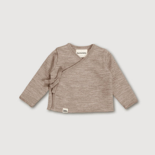 Wool Fleece Cardigan - Sand: 6-12 months