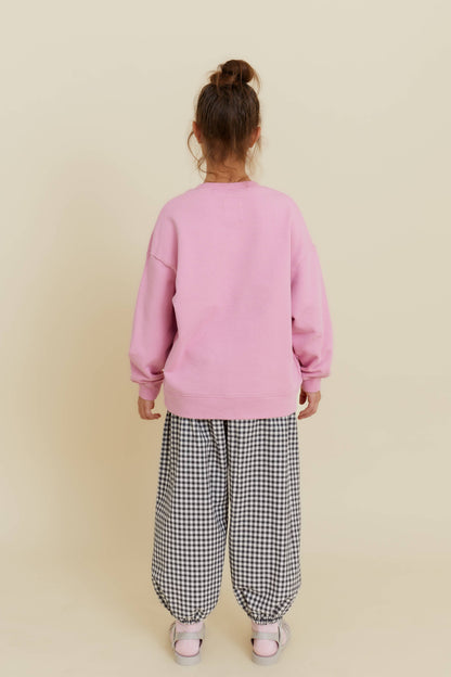 CHECKERED BALLOON PANTS: Green / 100% cotton / 5-6 Y
