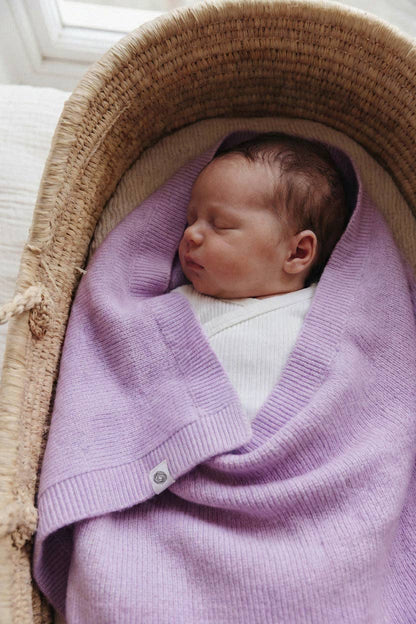 Wool Baby/Kids' Knitted Blanket - Merino Wool - Syringa: 70 x 95 cm
