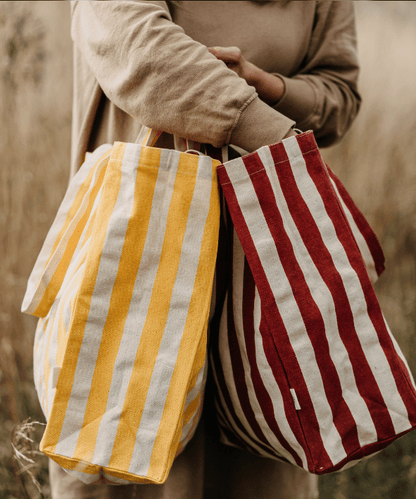 STRIPED GREEN TOTE BAG