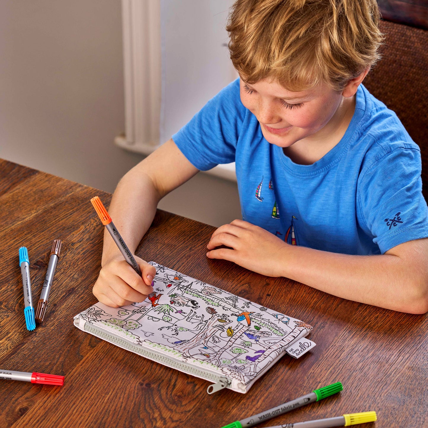 Woodland Colour-In Pencil Case with Washable Pens