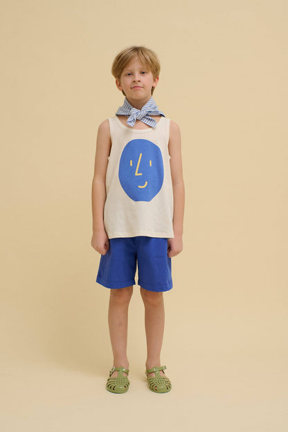 WASHED  COTTON SHORTS: Blue / 1-2 Y