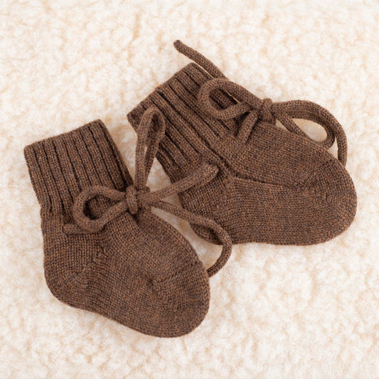 Wollen Baby Socks / Newborn Socks - Merino Wool - Brunette