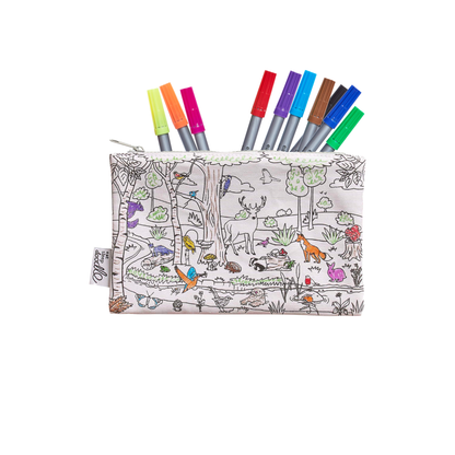 Woodland Colour-In Pencil Case with Washable Pens