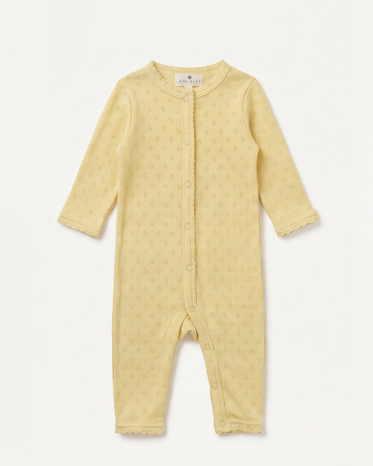 Wool box romper pointelle - merino wool - Dusty Yellow: 62