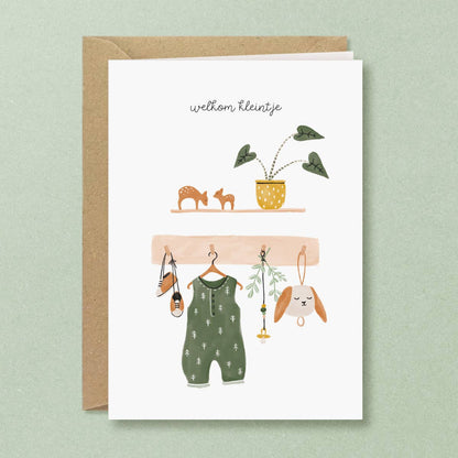 Romper New Baby Greeting Card: English