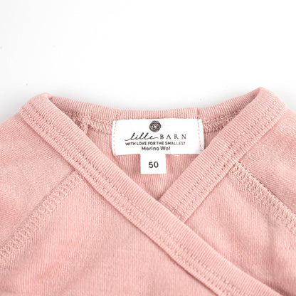 Long Sleeve Wool Wrap Bodysuit — Merino Wool - Misty Rose: 56
