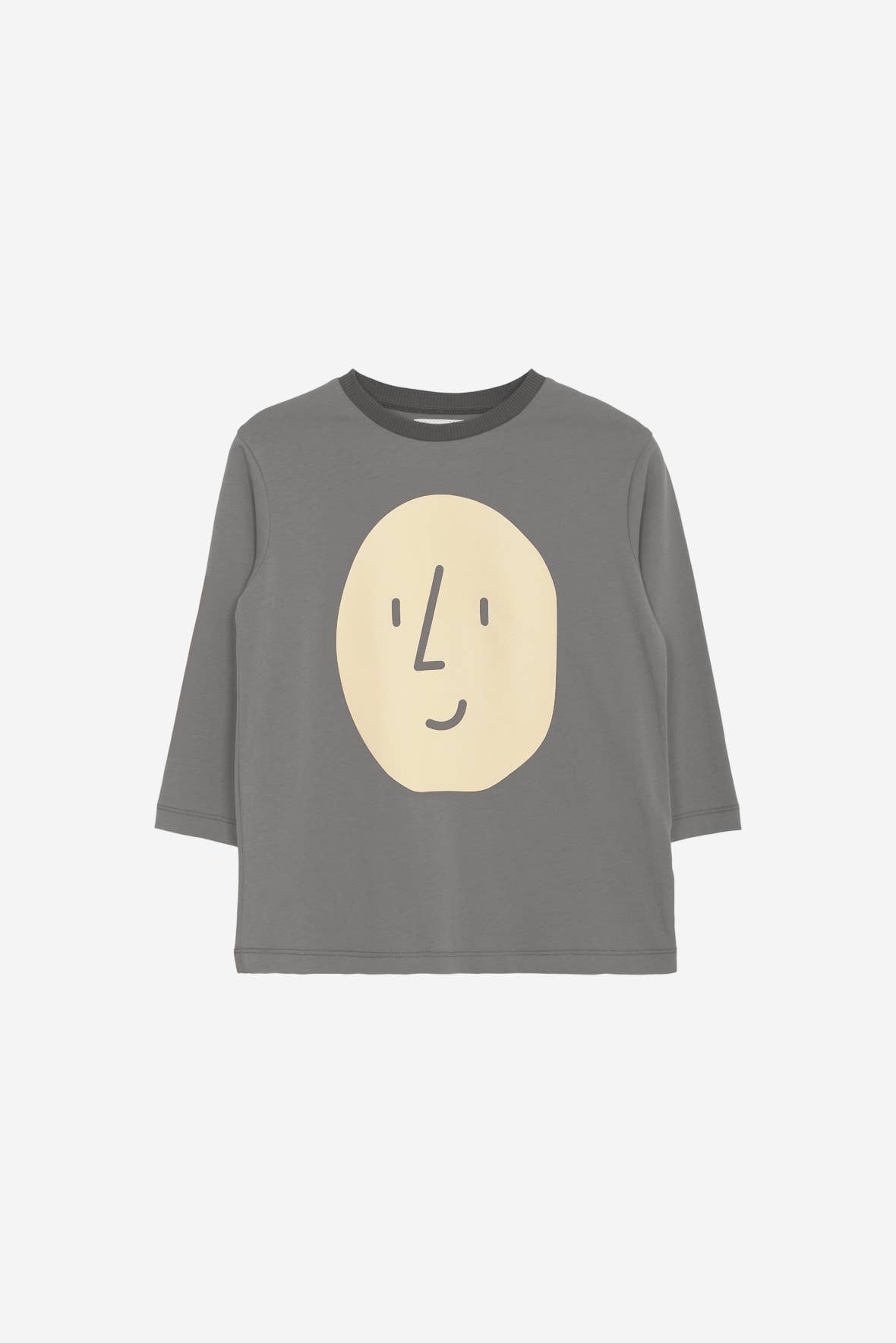 ORGANIC COTTON LONG-SLEEVE POTATO TEE : Gray / 100% Organic Cotton / 7-8 Y