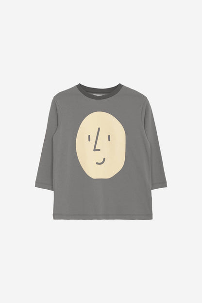 ORGANIC COTTON LONG-SLEEVE POTATO TEE : Gray / 100% Organic Cotton / 3-4 Y