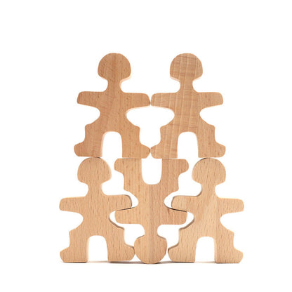 Wooden toys - Stack of Dolls/Acrobats - Montessori - Open-ended toys: 24 dolls / Rainbow