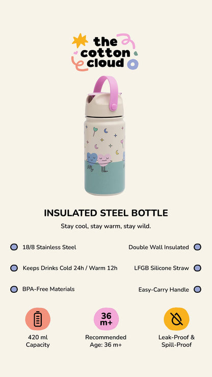 Insulated Stainless Steel Bottle for Kids Veggie Pals