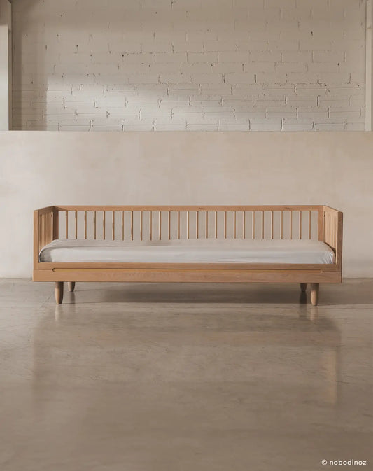Pure oak Single Bed with Sofa Extension – Nobodinoz